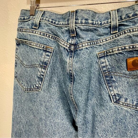 Vintage Carhartt Men Jeans Relaxed Fit 38X34 Blue Denim B460LVB Straight Leg - Picture 12 of 13